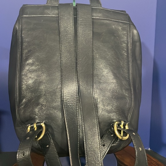 Coach Black Backpack Magnet Made In USA Gold Hardware Vintage Leather Authentic - Picture 4 of 9
